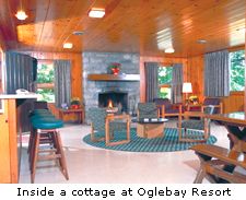 Inside a cottage at Oglebay Resort